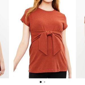 A Pea in the Pod, Tie Front Textured Top M